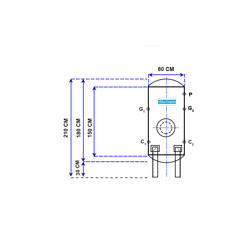 مخزن ذخیره هوای فشرده AC-AR-1000 Air Receiver - تصویر 2